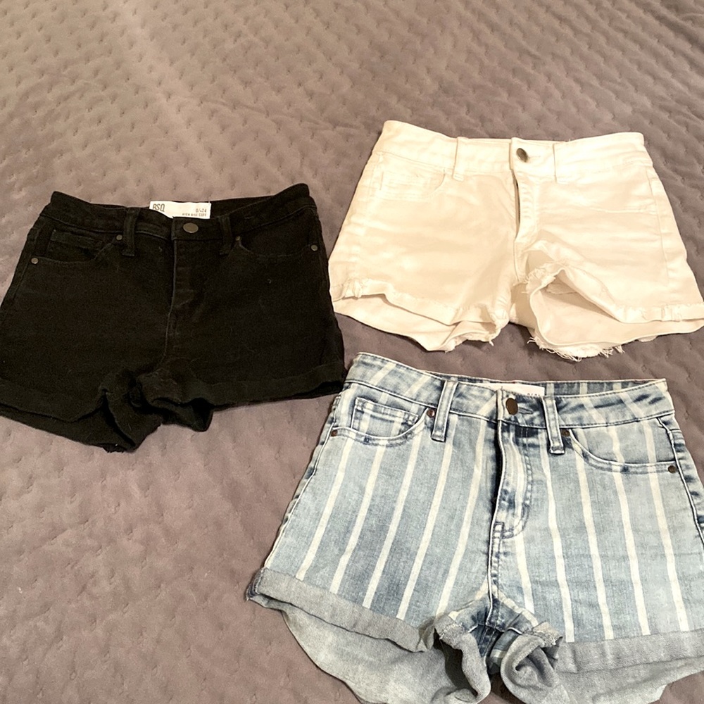 High rise denim shorts